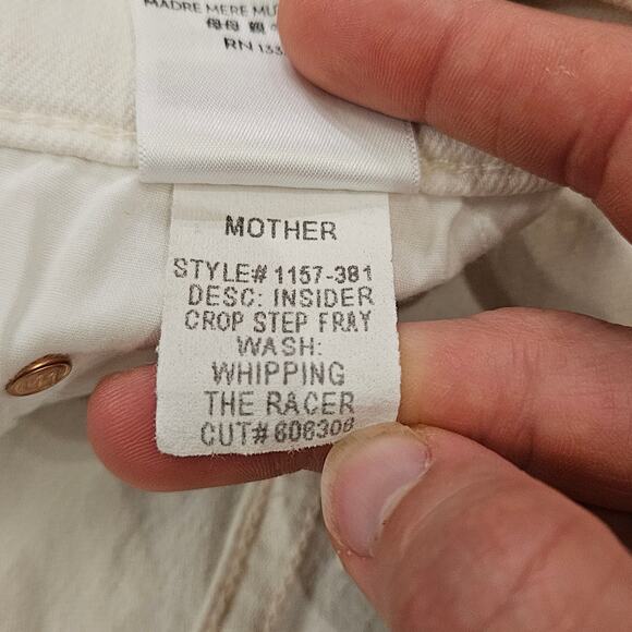 Mother Jeans Womens Size 27 Insider Crop Step Fray Whipping The Racer Striped - Picture 13 of 16